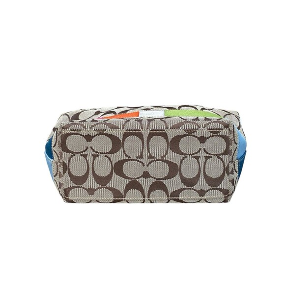 Coach Signature Multi-Color Stripe Shoulder Bag 40540 Top Handle Pouch - Picture 6 of 16